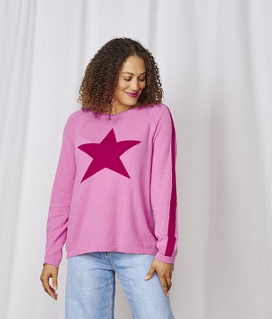 Keira Cashmere Jumper, Hot Pink/Berry