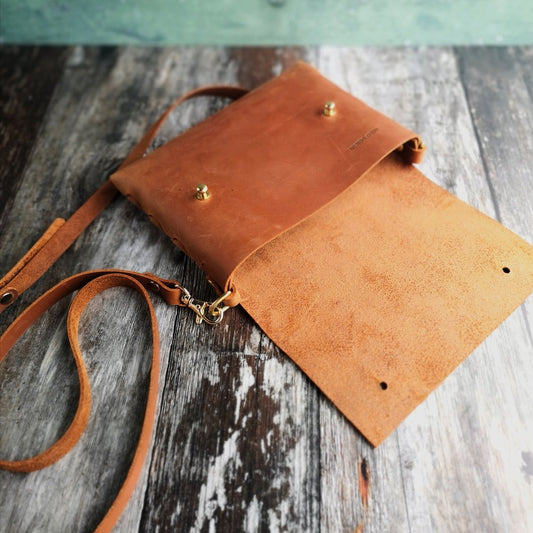 Tan Leather Cross Body Bag